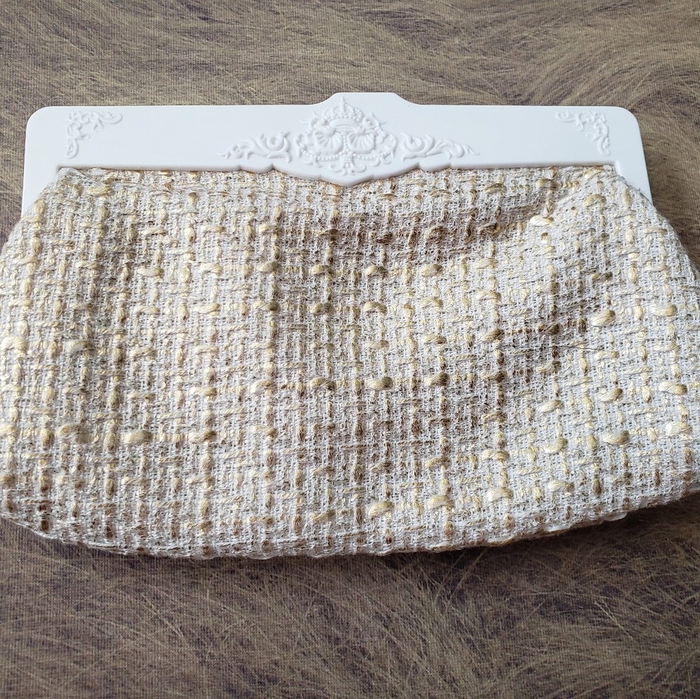 MAC Cosmetic Pouch Gold and Cream